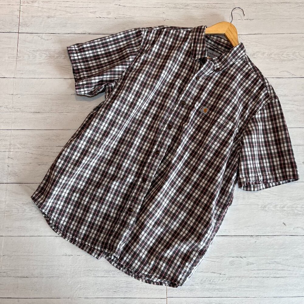 Carhartt Shirt Mens Size XL Plaid Cotton Button Down Multicolor Workwear Outdoor